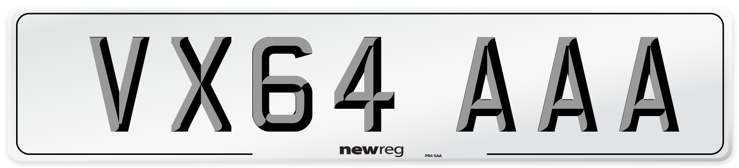 VX64 AAA Number Plate from New Reg